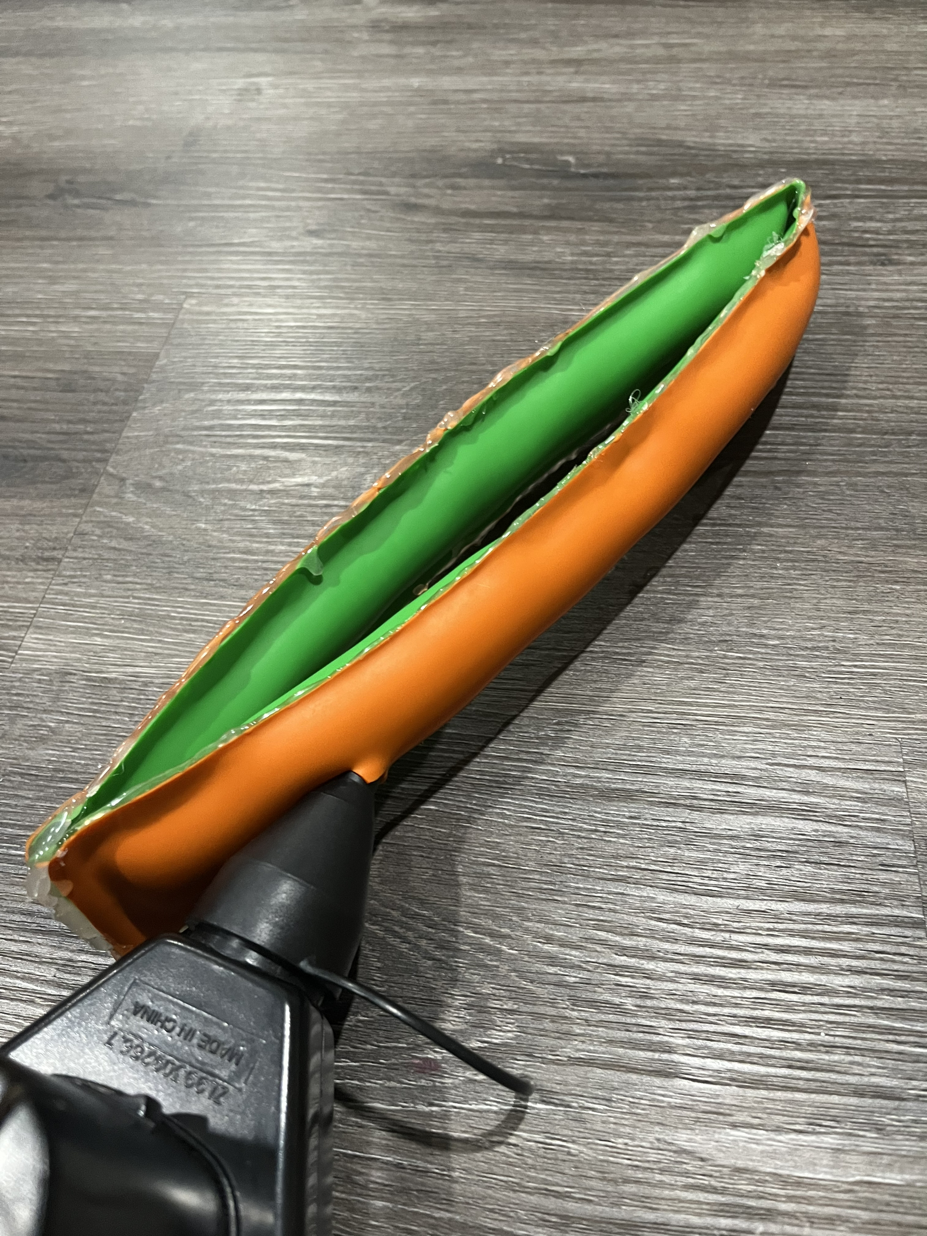 This was my final product, and what did it look like with blown air into it? 